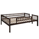 Full-Over-Full-Over-Full Triple Bed with Built-in Ladder and Slide , Triple Bunk Bed with Guardrails, Espresso(OLD SKU :LP000052AAP)
