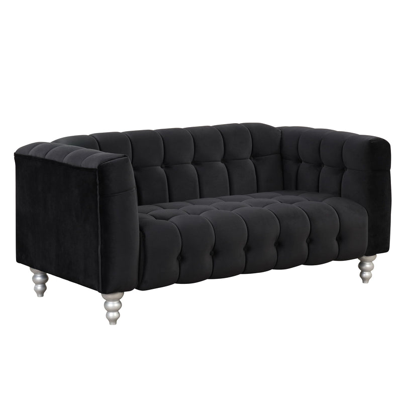 Modern Sofa Dutch Fluff Upholstered Sofa With Wood Legs, Buttoned Tufted Backrest