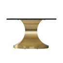 63" Modern Artificial Stone Panel Golden Stainless Steel Curved Legs, Can Accommodate 6-8 People - White / Gold