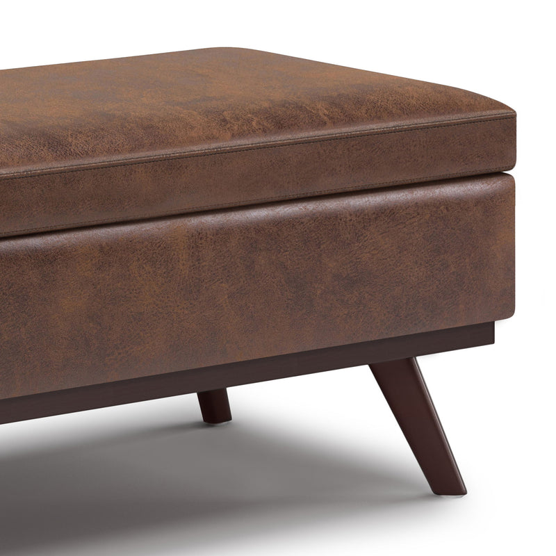 Owen - Lift Top Large Coffee Table Storage Ottoman, Mid Century Style