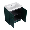 Contemporary Freestanding Bathroom Vanity With Resin Sink & Soft-Close Cabinet Doors