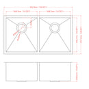 16 Gauge Undermount Double Bowl Kitchen Sink With 9" Deep Bowls - Brushed Nickel