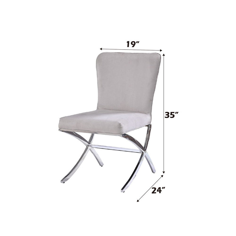 Daire - Side Chair (Set of 2) - Velvet & Chrome - Atlantic Fine Furniture Inc
