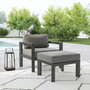 Grayton - Chair, Ottoman - Dark Gray