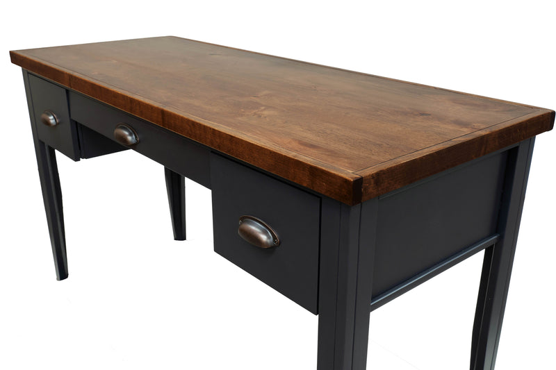 Essex - 53" Writing Desk - Black And Whiskey