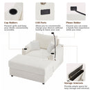 Modern Style Loveseat Sofa Sectional Sofa Couch With Storage Space, A Movable Ottoman, Two USB Ports, Two Cup Holders, A Phone Holder For Living Room