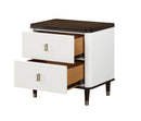 Carena - Night Stand With USB - White / Walnut