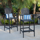 Outdoor Acacia Wood Adirondack Barstools (Set of 2)