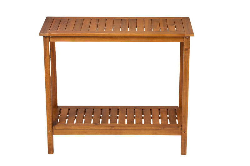Workstation For Garden Balcony Garage, Acacia Console Potting Table