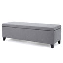 Contemporary Storage Ottoman Bench With Polyester Upholstery
