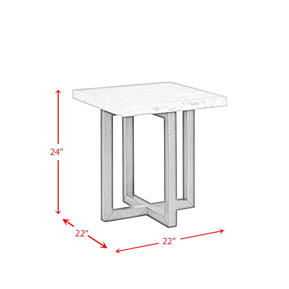 Morris End Table in White by Elements International, view 7