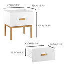 Nightstand With Drawer, Minimalist Bedside Table With Handle For Bedroom - White