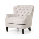 Stylish Club Chair And Ottoman Set With Birch Legs - Wheat