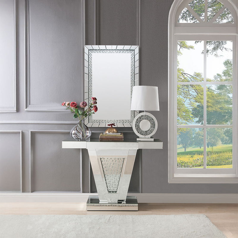 Nysa - Accent Table - Mirrored - Wood - 32" - Atlantic Fine Furniture Inc