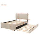 Elegant Upholstered Platform Bed With Twin Size Trundle