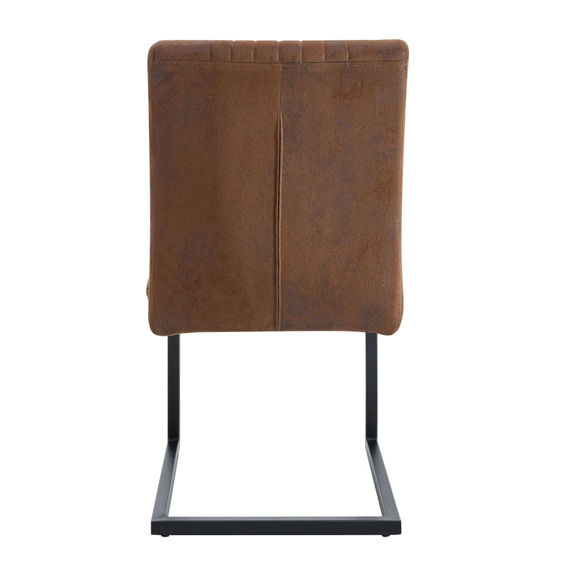 Ergonomic Technology Fabric Dining Chairs With Black Metal Legs, Comfortably Simple Design, (Set of 4) - Brown