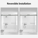 Frameless Double Sliding Soft-Close Shower Door, 3 / 8" (10Mm) Thick SGCC Tempered Glass Door, Matte
