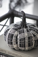 Light Plaid Pumpkin, For Holiday Halloween Decor - Black / White