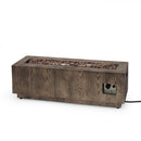 Wellington Square Iron Fire Pit With Wood Pattern Design And 50,000 Btu Output