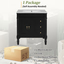 Bathroom Vanity With Ceramic Sink, 2 Doors 3 Drawers, Soft Close Design