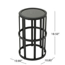 Outdoor Powder Coated Side Table - Gray