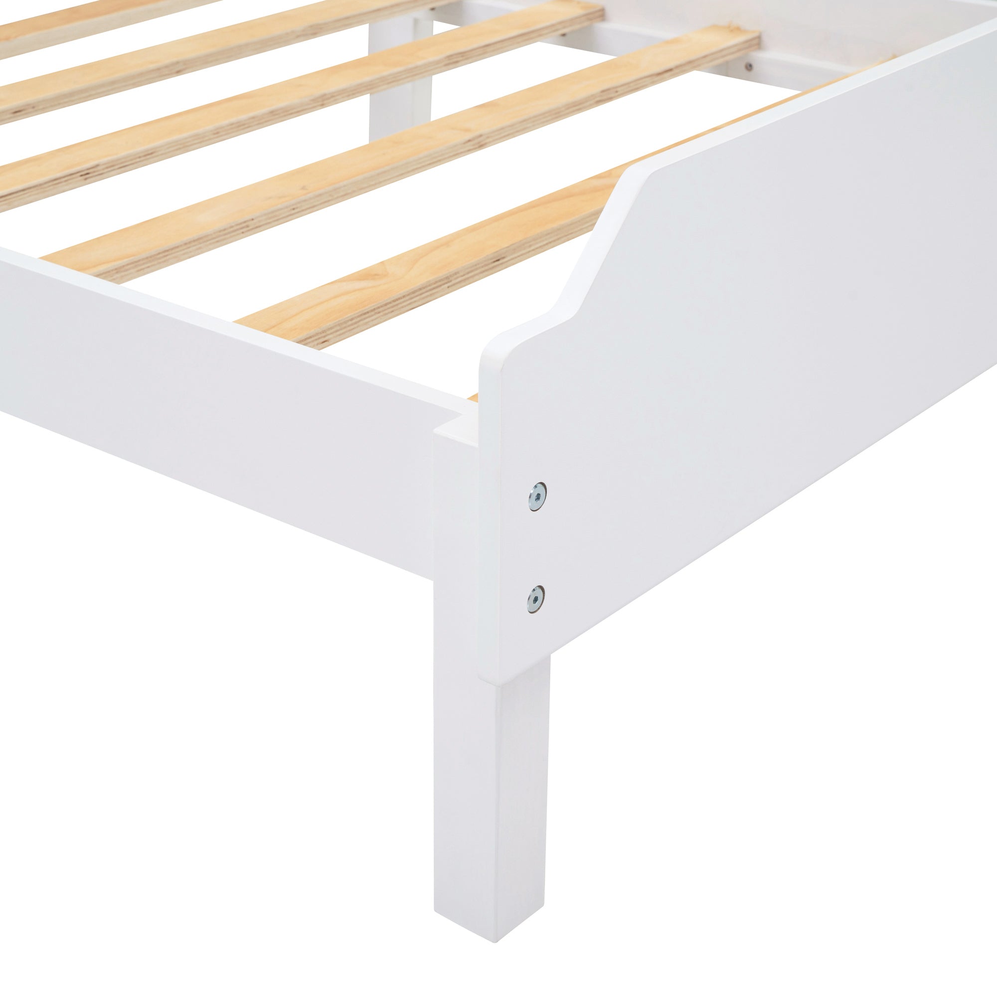 Twin Size Wood Platform Bed with Bear-shaped Headboard,Bed with Motion Activated Night Lights,White - Atlantic Fine Furniture Melbourne FL