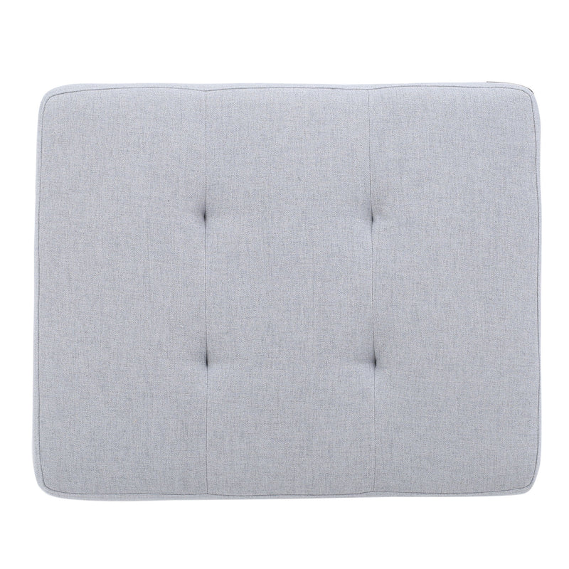 Contemporary Ottoman Footstool With Tufted Upholstery - Light Gray