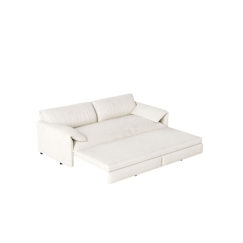 Pull Out 3 In 1 Convertible Sleeper Sofa With Side Storage, Multi Functional