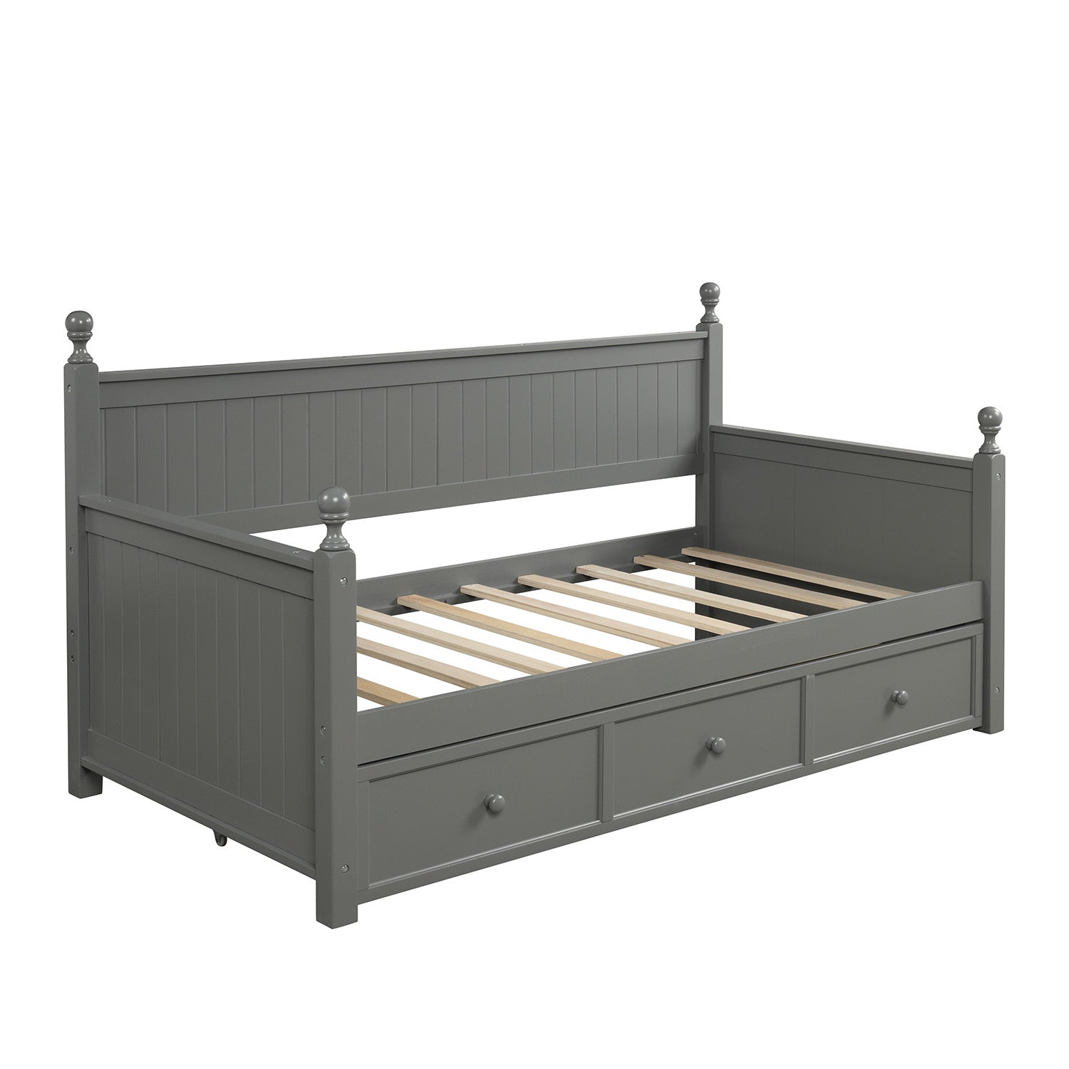 Wood Daybed with Three Drawers ,Twin Size Daybed,No Box Spring Needed ,Gray - Atlantic Fine Furniture Melbourne FL