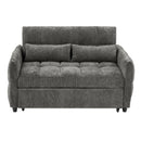 Loveseat Sofa Pull-Out Bed With Adjustable Backrest, 3 USB Ports And 2 Lumbar Pillows For Living Room