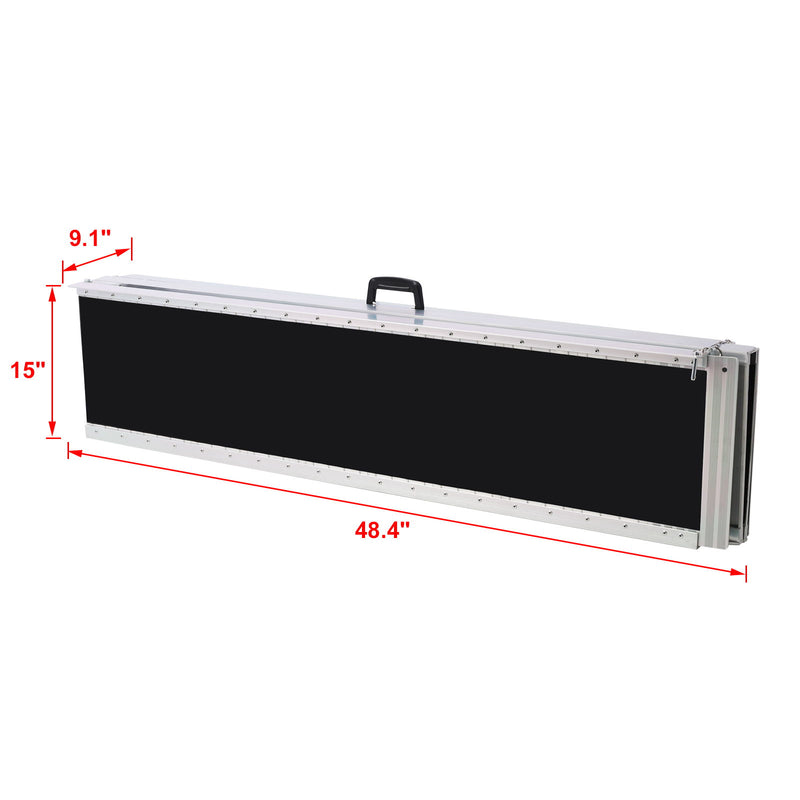Portable And Foldable Wheelchair Ramp With Non Skid Surface