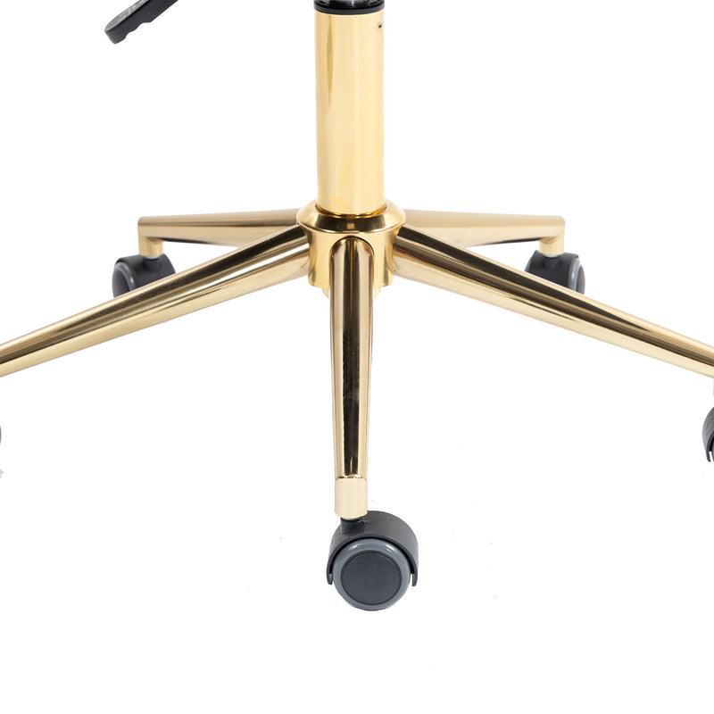 Modern Velvet Home Office Desk Chair With Adjustable Height And Swivel Wheels