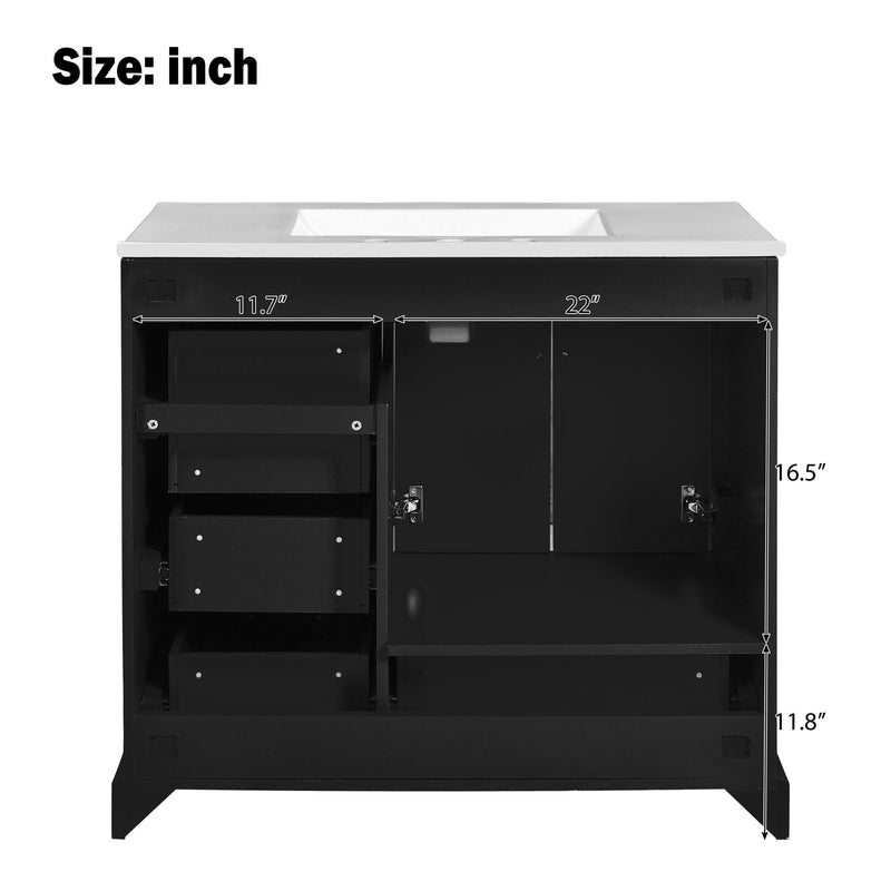 Traditional Bathroom Vanity With Soft Close Doors And Drawers