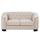 Upholstered Loveseat Sofa With Thick Removable Seat Cushion