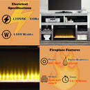 Noralie - 35" TV Stand With Fireplace - Mirrored & Faux Diamonds