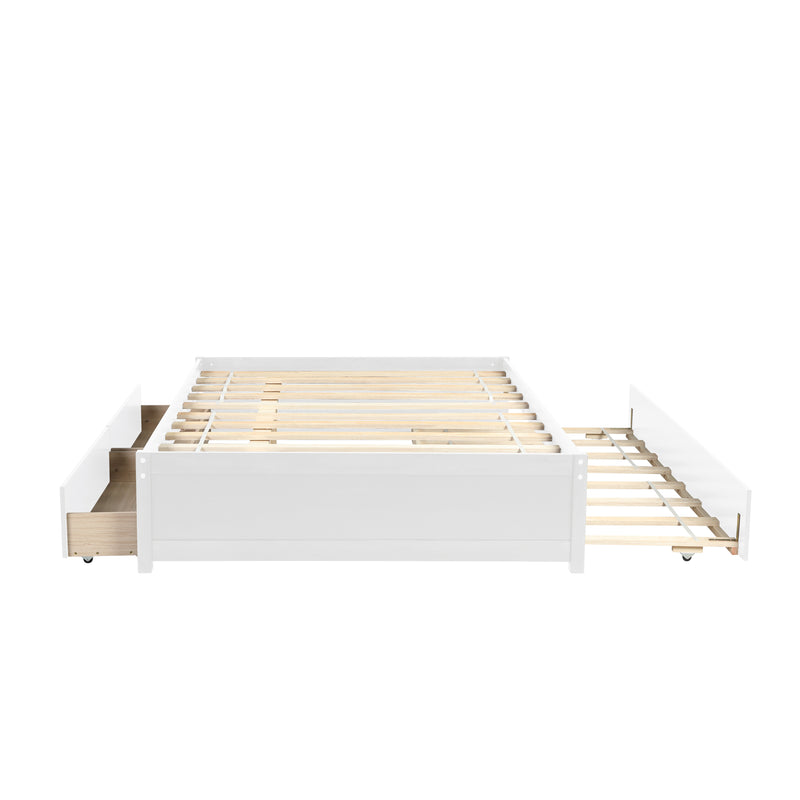FULL BED WITH TWIN TRUNDLE AND TWO DRAWERS FOR WHITE COLOR