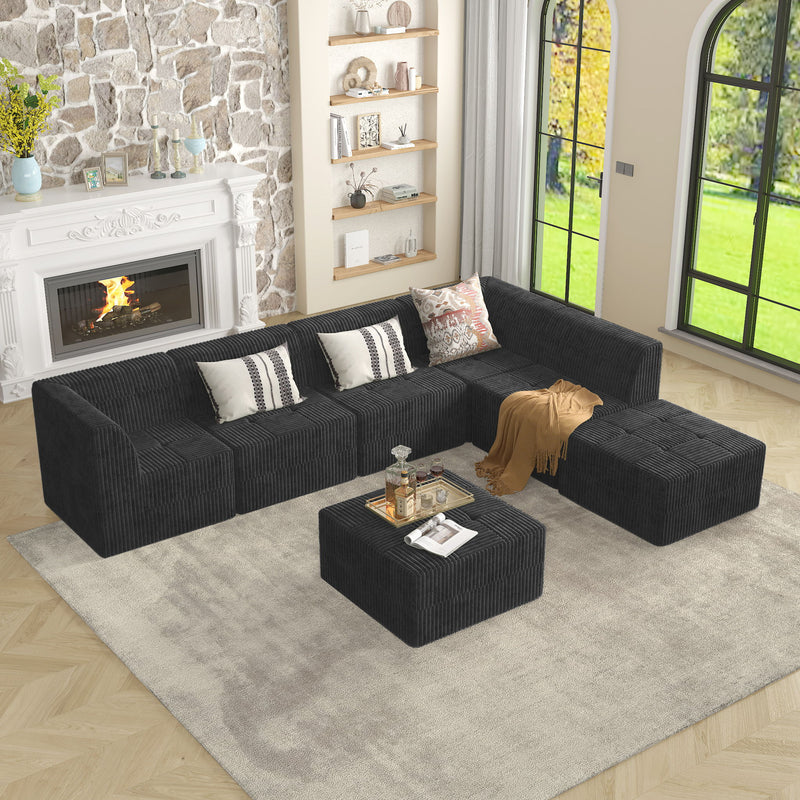 Modern Minimalist Corduroy Corner Sofa Sleeper