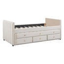 Upholstered Daybed With Trundle And Drawers