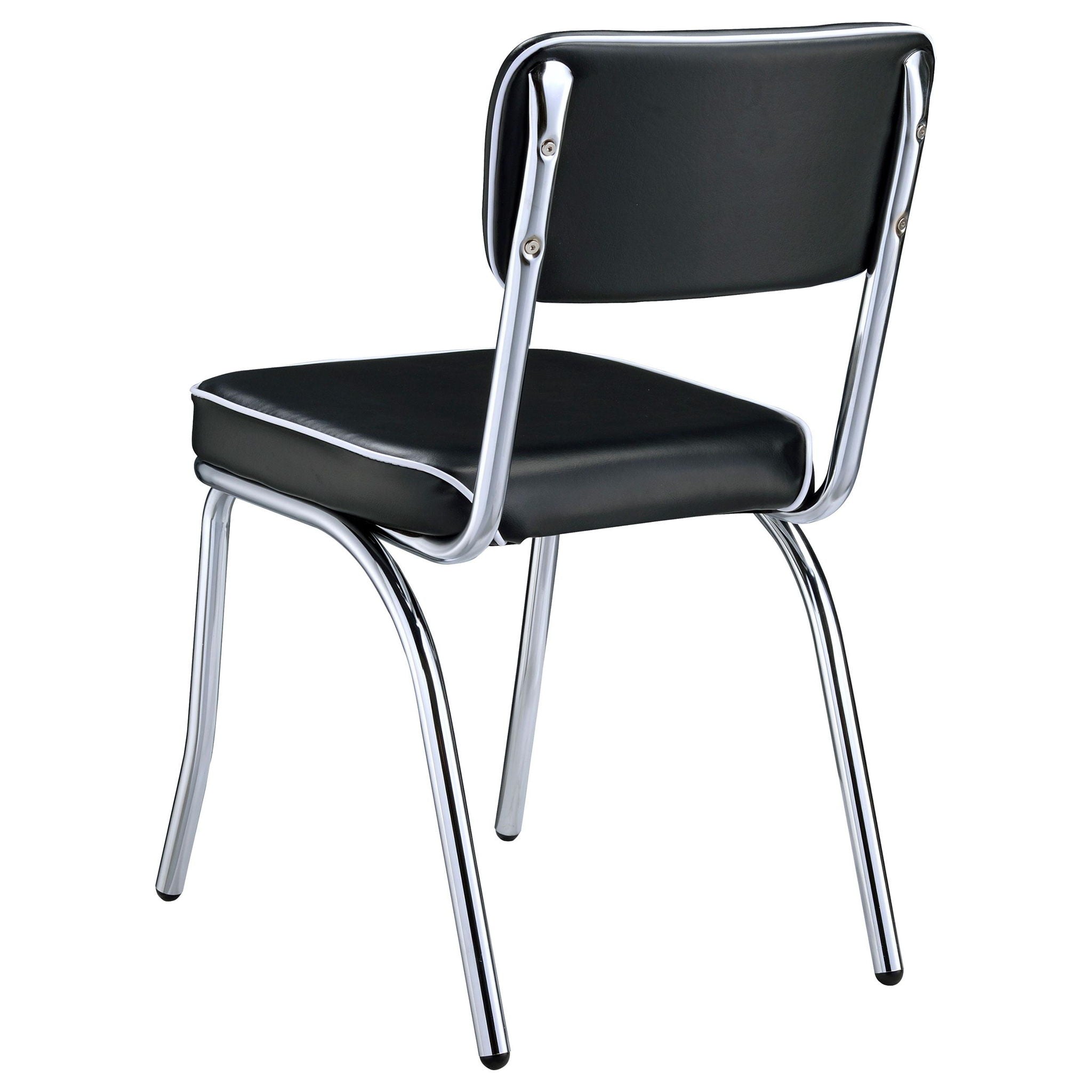 Retro Upholstered Dining Side Chair Black (Set of 2) - Atlantic Fine Furniture Melbourne FL