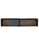 Modern TV With 3 Cabinets & Open Shelves, Color-Matching Media Console Table For Tvs Up To 80'', Entertainment Center With Drop Down Door For Living Room - Dark Brown