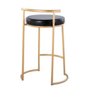 Fuji - Round Contemporary Fixed Height Counter Stool (Set of 2)