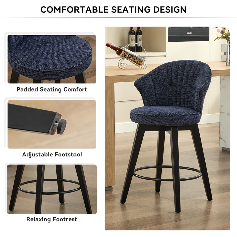 Wing Back Swivel Bar Stools (Set of 2)