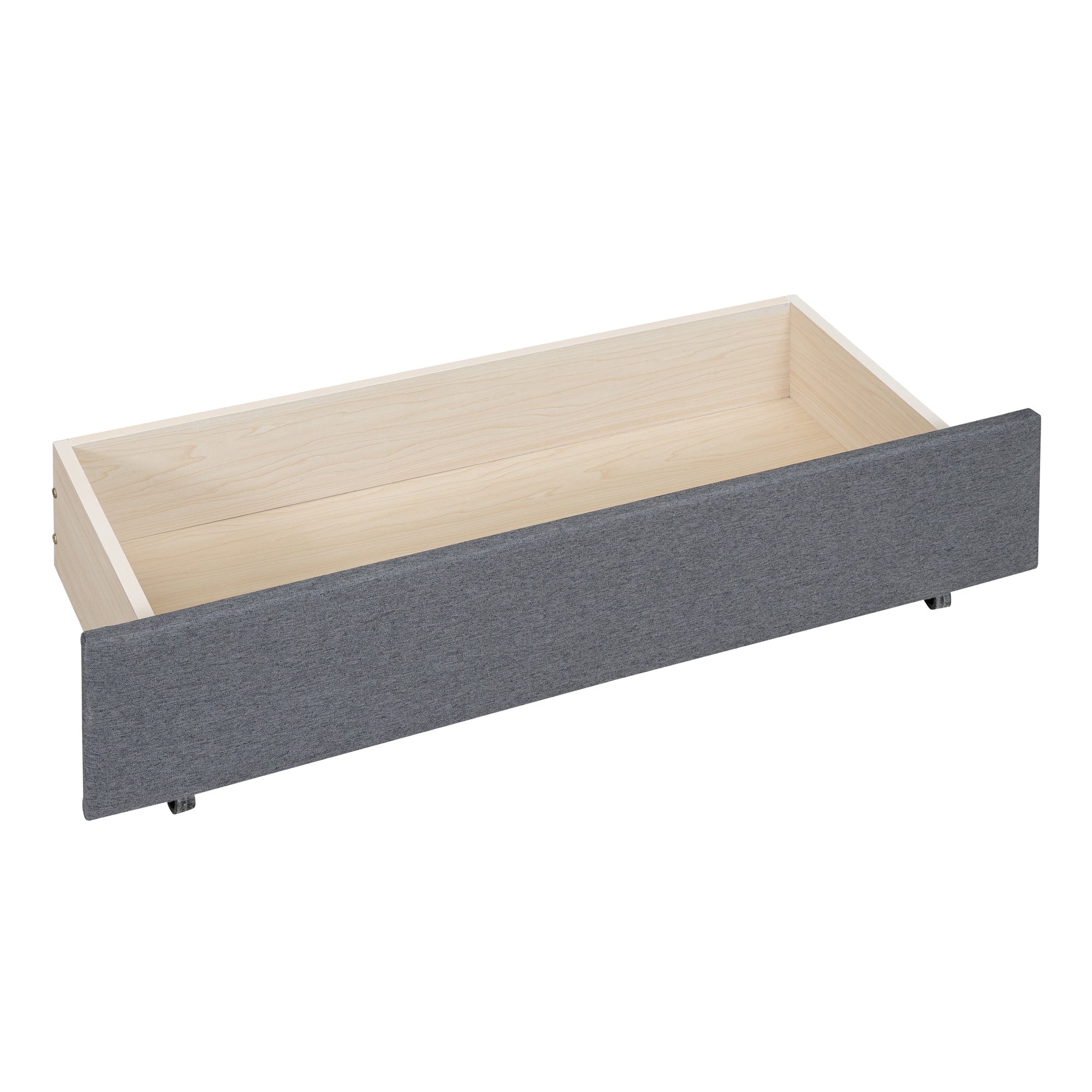 Full Size Upholstered Platform Bed with 2 Drawers and 1 Twin Size Trundle, Classic Headboard Design, Gray - Atlantic Fine Furniture Melbourne FL
