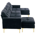 Modern L - Shape Convertible Sectional Sofa With Movable Ottoman