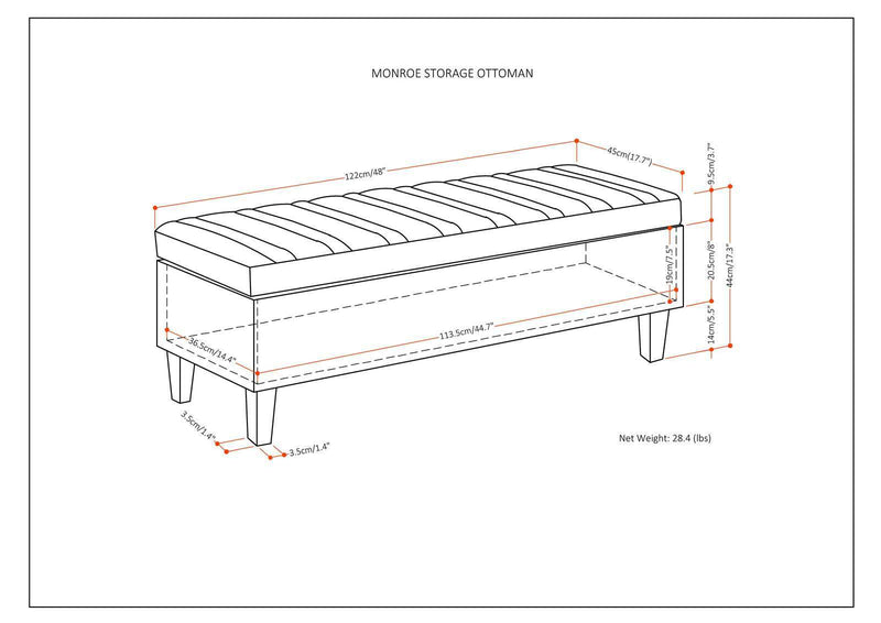 Monroe - Upholstered Storage Ottoman