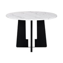 5 Piece Round Dining Table Set, Modern Dining Table And 4 Upholstered Chairs For Dining Room