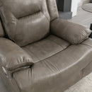2 Seater Home Theater Recliner Manual Recliner Chair With A LED Light Strip Two Cup Holders And A Storage Box For Living Room