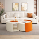 Modern Round Nesting Coffee Table With Extendable Sliding Top