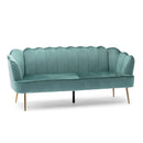 Modern Glam 3 Seater Sofa With Velvet Texture