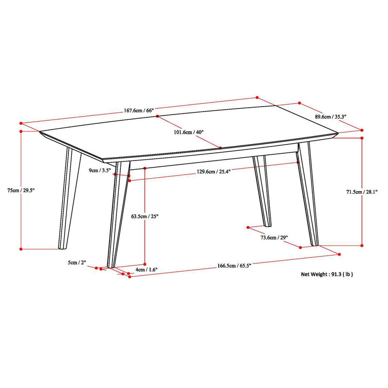 Draper - Dining Table, Rectangular Top